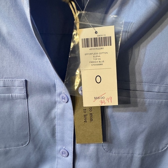 Chicos Elena Button down, no iron shirt, regular sizing is a size 4/Small/ NWT - Picture 7 of 10